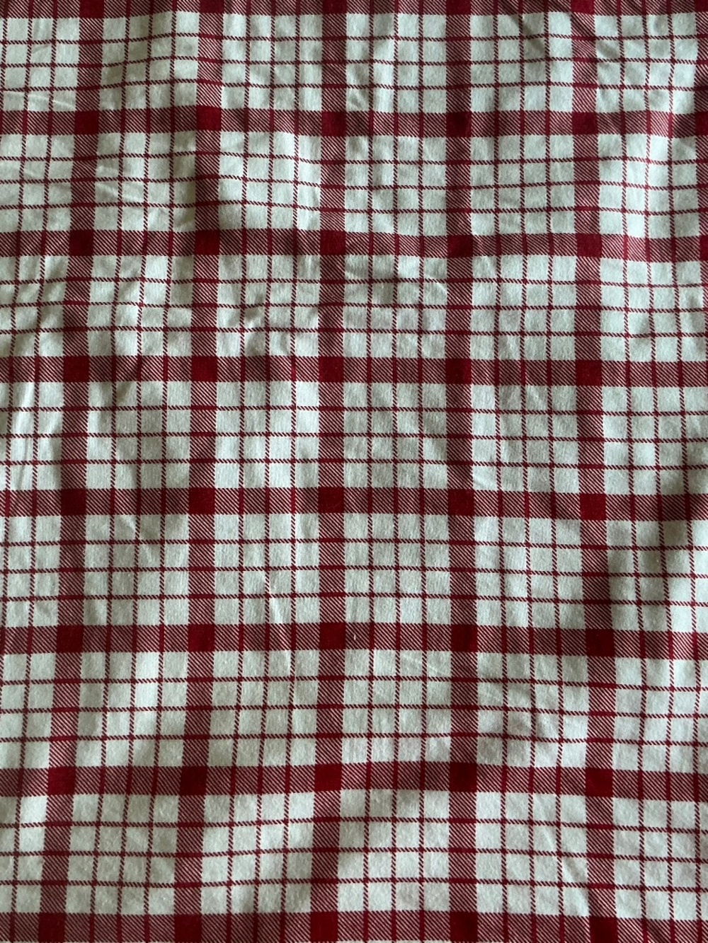 NWOT Macy’s Charter Club Red White Check Flannel Duvet Covet FULL QUEEN